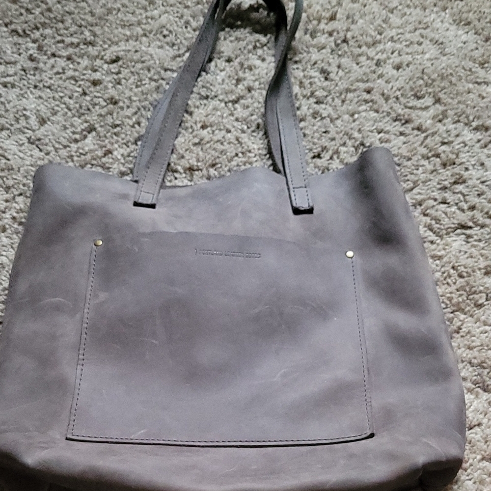 Portland Leather  Gray Suede Tote